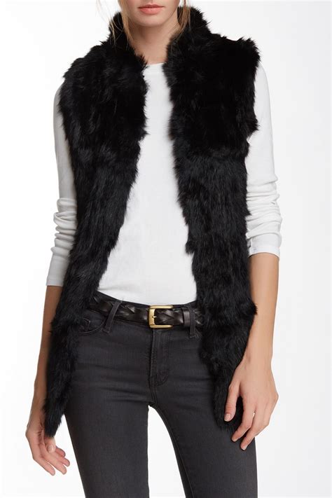 fur rabbit vest|black rabbit fur vests ethical.